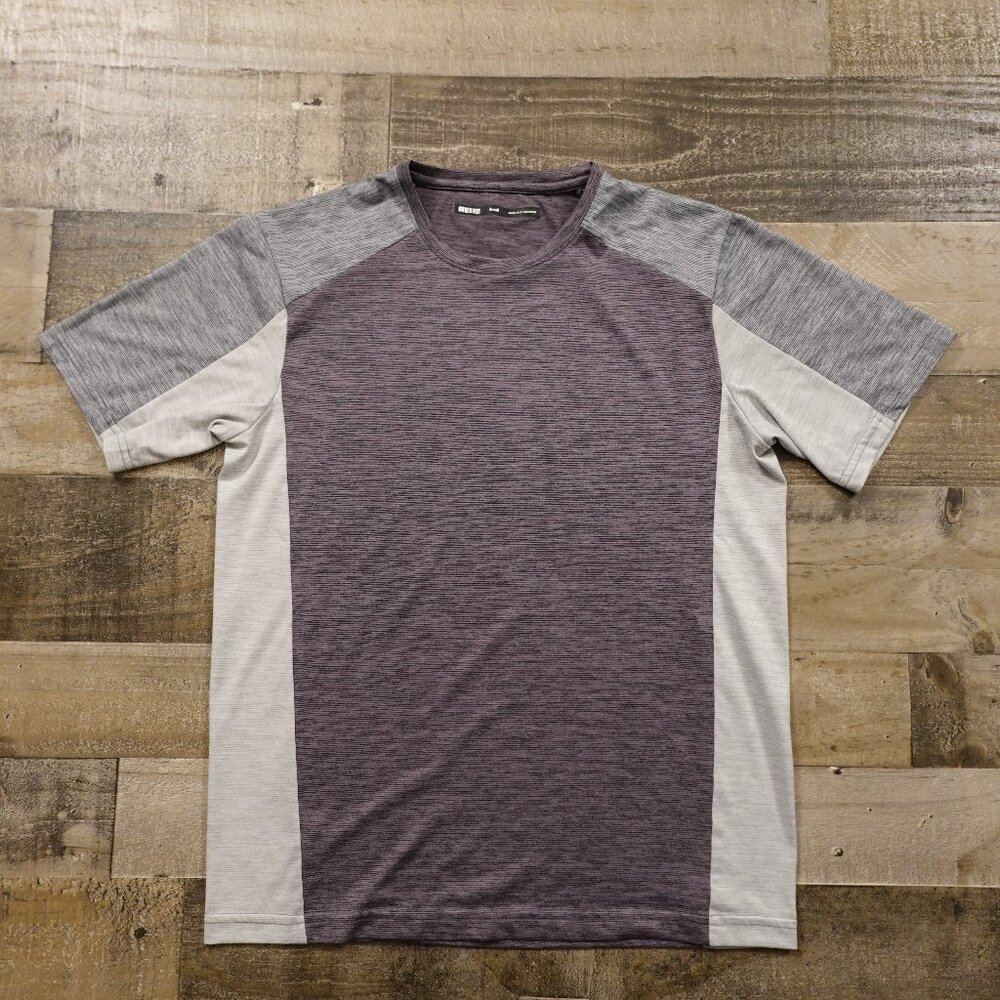 REI CO-OP colorblock hiking shirt men's‎ small gray purple lightweight
